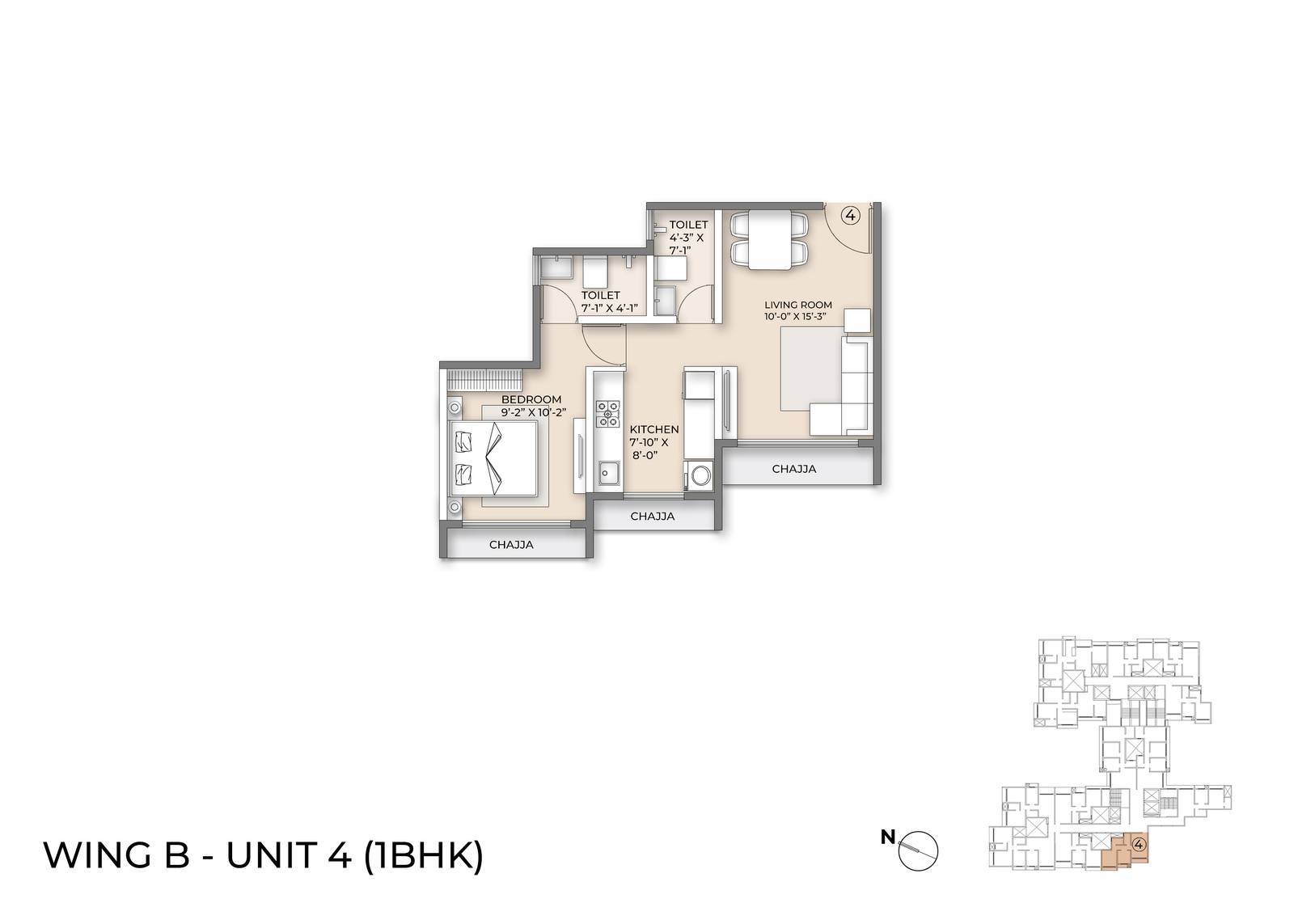 Wing B Floor Plan unit 4